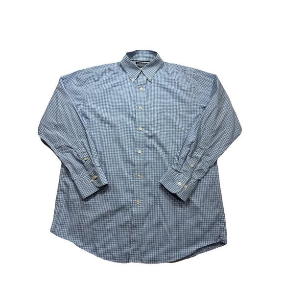 Lauren Ralph Lauren 16.5 34/35 Blue Button Up Long Sleeve - Picture 1 of 10